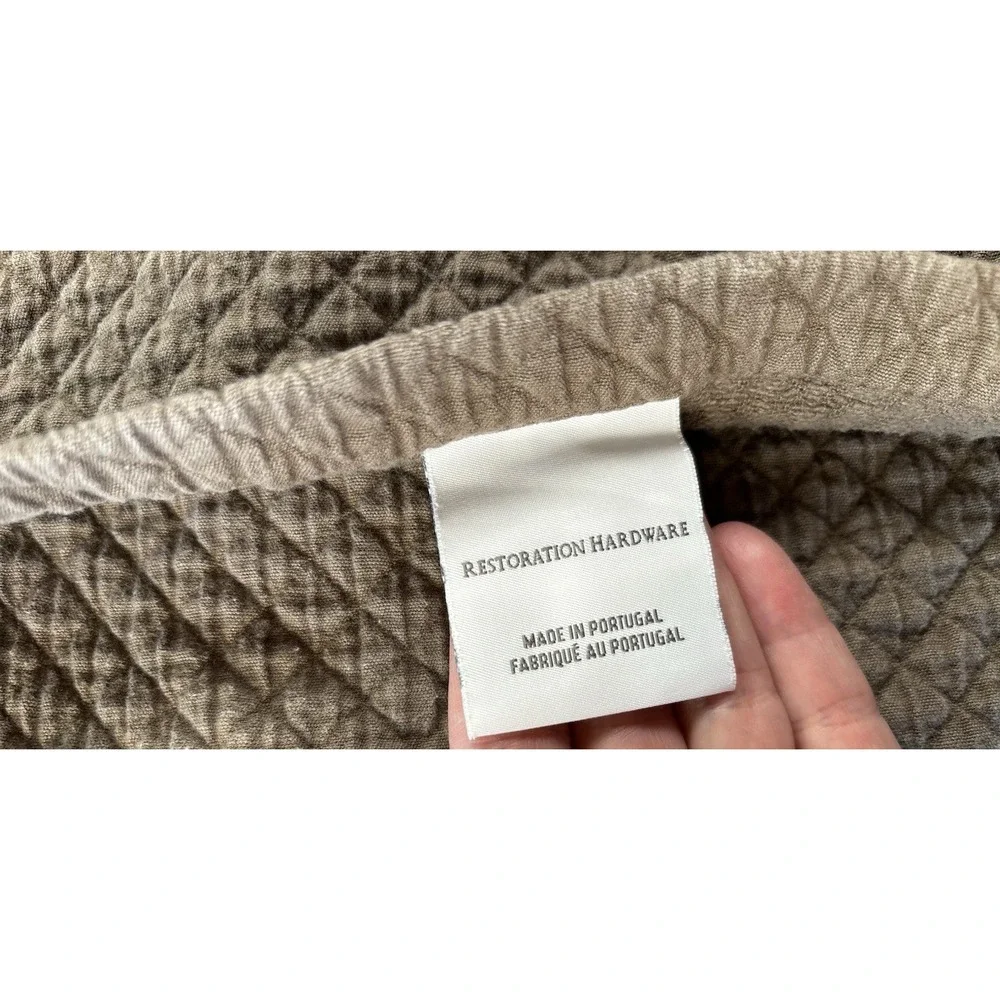 Restoration Hardware Diamond Matelasse Shams Standard Brown Heavyweight Quilted